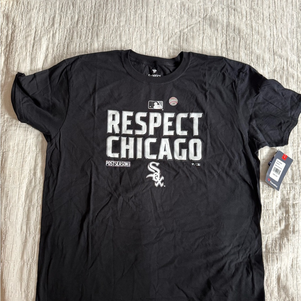 Fanatics Black 'Respect Chicago' Men's Short Sleeve Tee